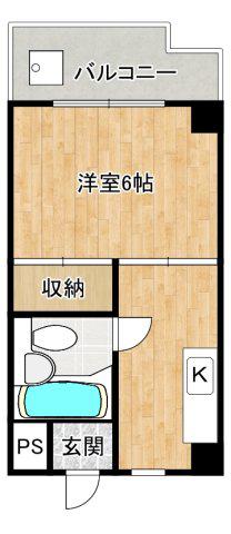 アビコサンク(1K/4階)の間取り写真
