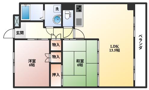 メゾン南桜塚(3DK/3階)の間取り写真