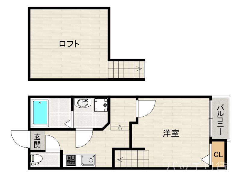 クレオ二又瀬弐番館(1K/2階)の間取り写真