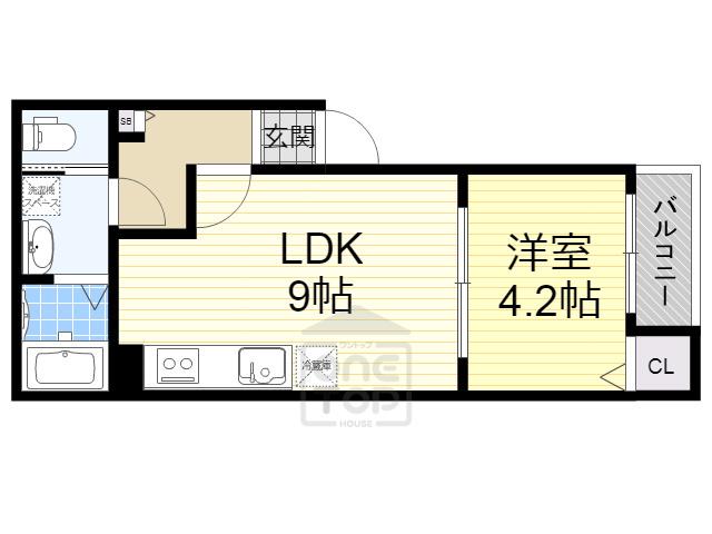 ポラリス摂津L棟(1LDK/3階)の間取り写真
