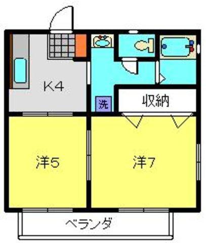 こもれびハイツ(2K/1階)の間取り写真