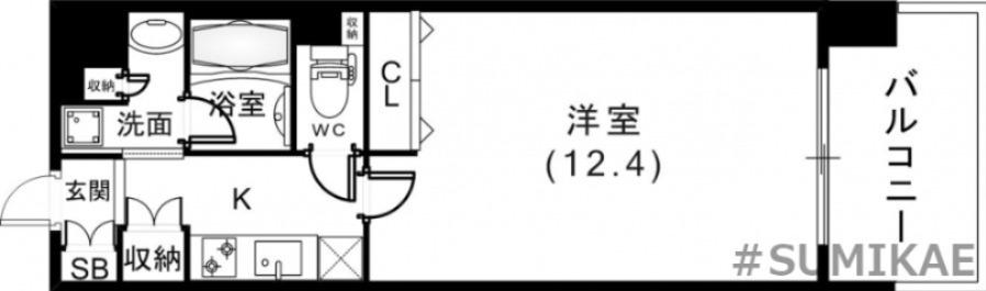 KAISEI新神戸(1K/3階)の間取り写真