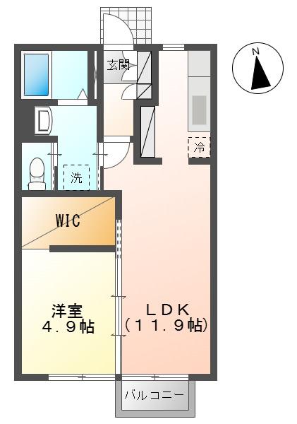 サラ・ファミリオ(1LDK/2階)の間取り写真