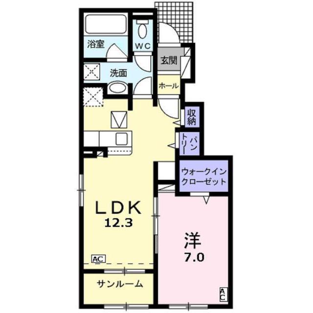 BONITO(1LDK/1階)の間取り写真
