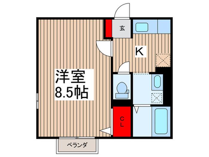 アイビーハイム(1K/1階)の間取り写真