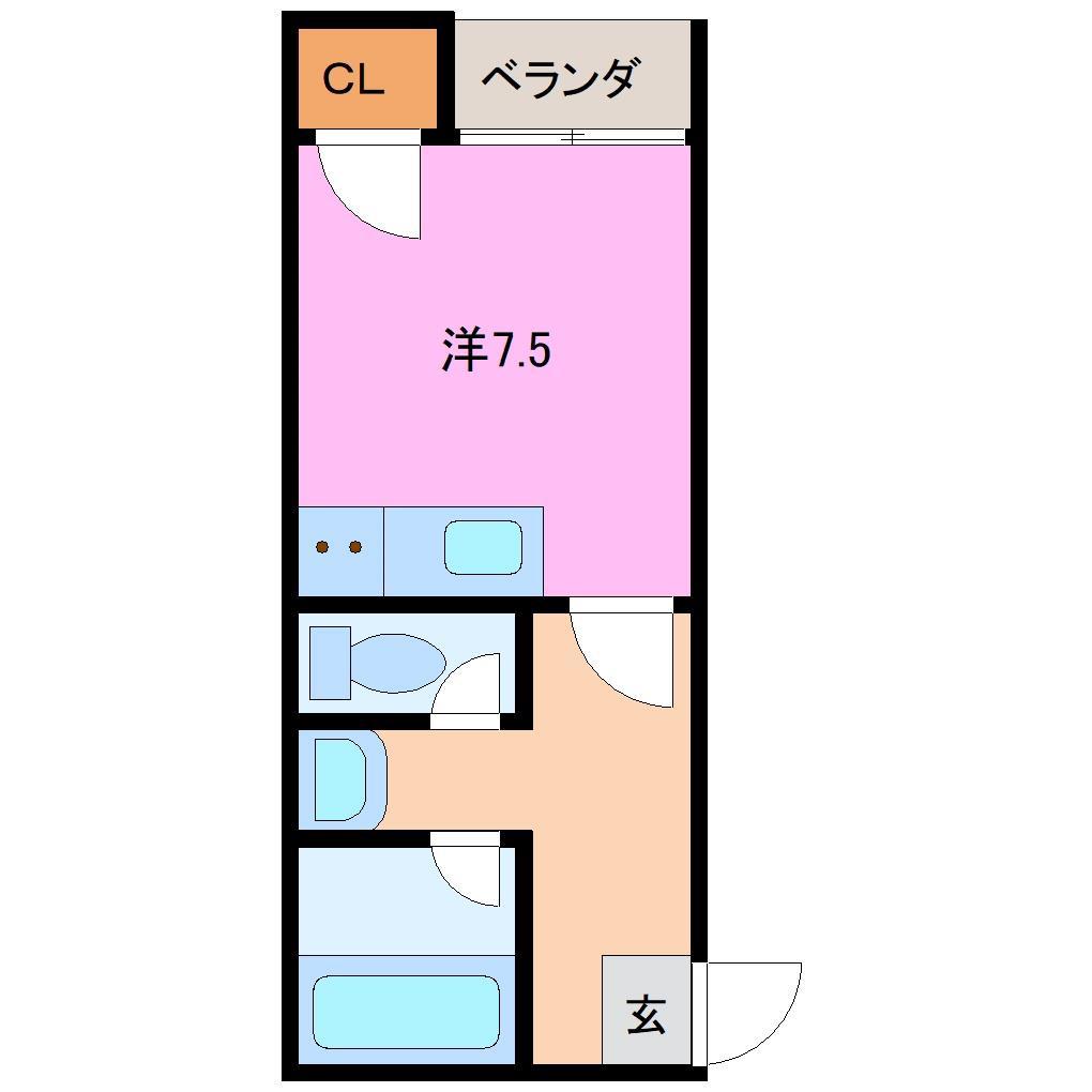 LA・FORT(1K/3階)の間取り写真