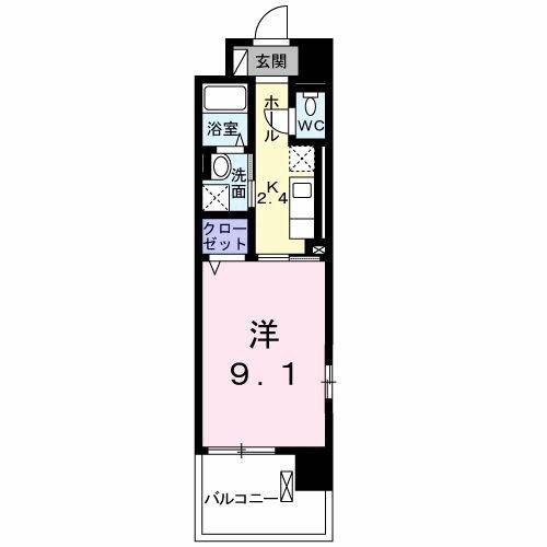ルミリクス(1K/2階)の間取り写真