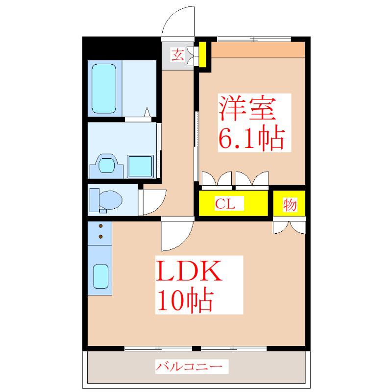 スモールガーデン巧(1LDK/2階)の間取り写真