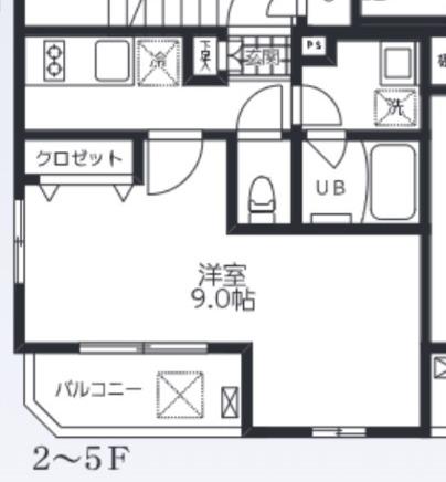 BIENFAIT入谷(1K/5階)の間取り写真
