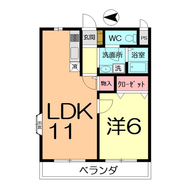 デルニアコート(1LDK/1階)の間取り写真