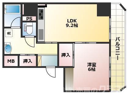 新大阪スカイハイツ(1LDK/11階)の間取り写真