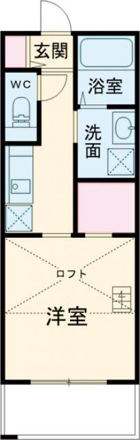 AQUAレジデンス萩 第11(1K/2階)の間取り写真