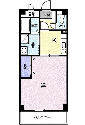 アクアヴィラ(1K/1階)の間取り写真