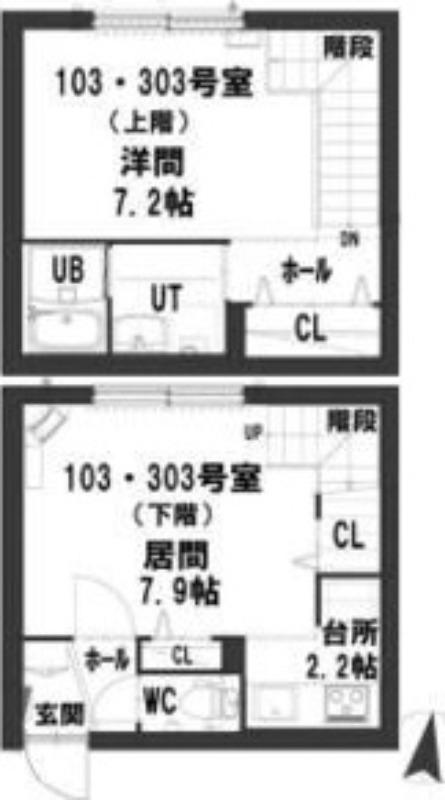 グランメール エース(1LDK/1階)の間取り写真