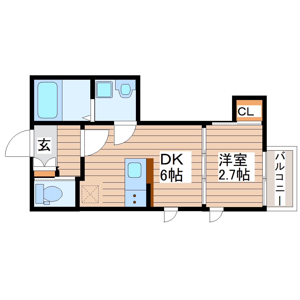 太子堂AP(1DK/1階)の間取り写真