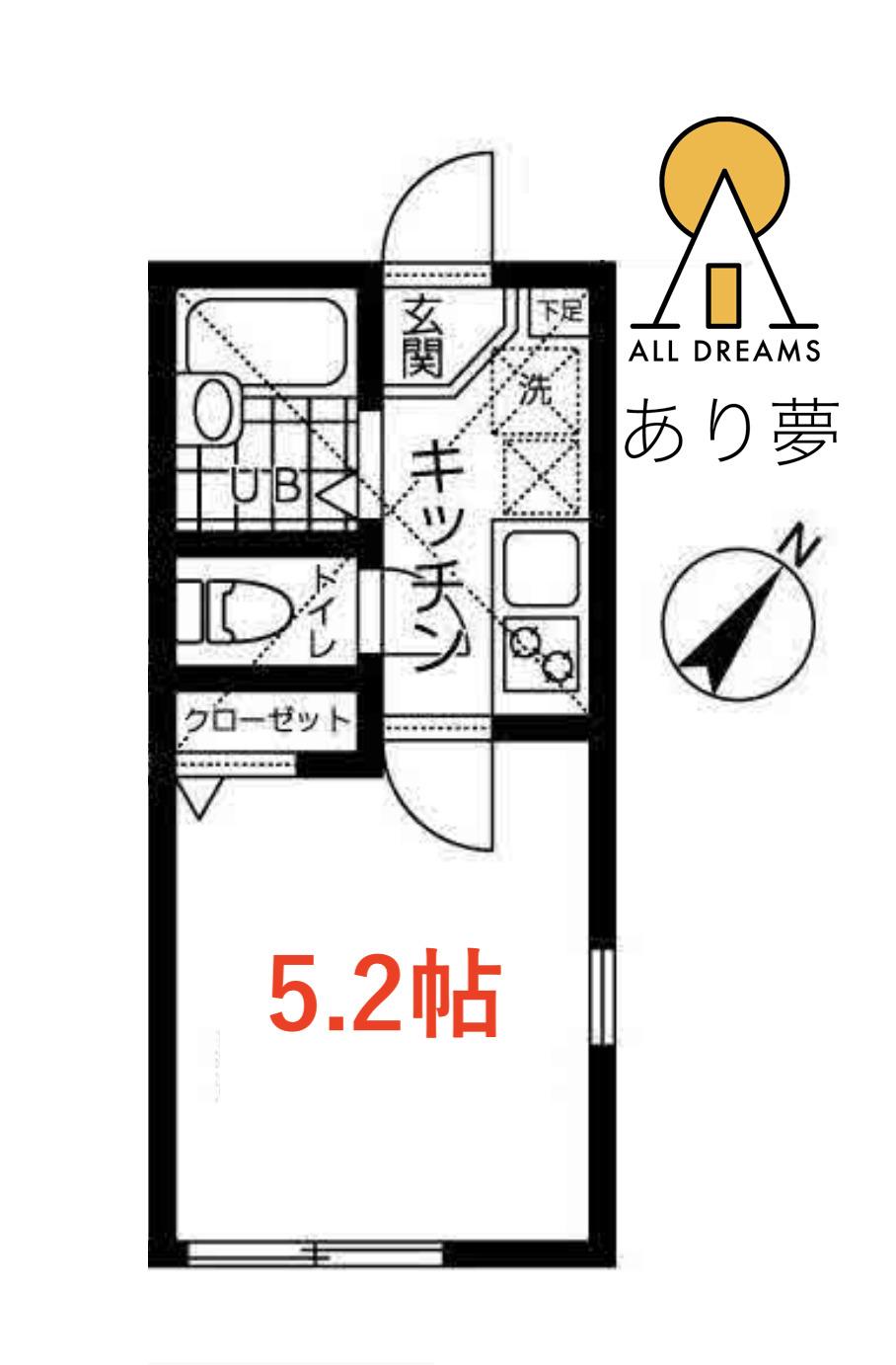 プラナス東久保 II(1K/1階)の間取り写真