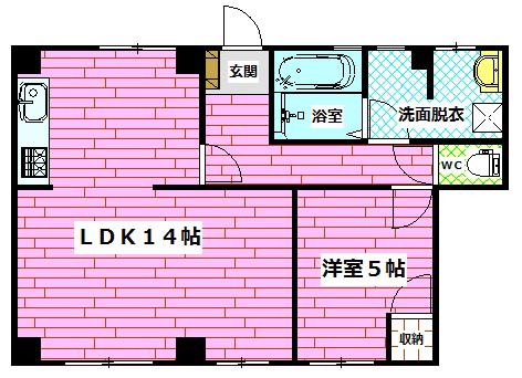 紀陽ビル(1LDK/2階)の間取り写真