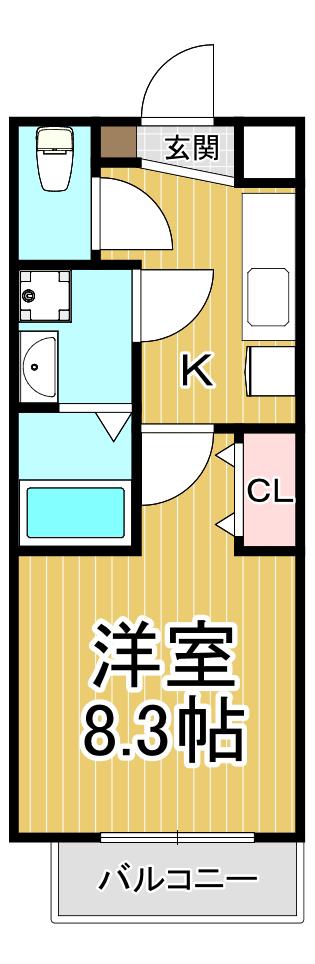 POHILI甲子園(1K/3階)の間取り写真