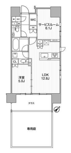 ディームス渋谷本町(1SLDK/1階)の間取り写真