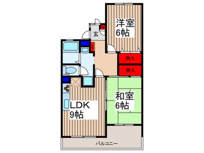 サンシティ・バル(2LDK/1階)の間取り写真