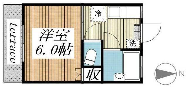 すみだ荘(1K/1階)の間取り写真