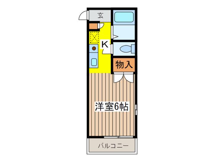 ブルーベル南大沢(1K/2階)の間取り写真