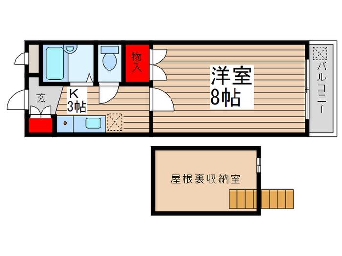 サンモールUEKI(1K/2階)の間取り写真