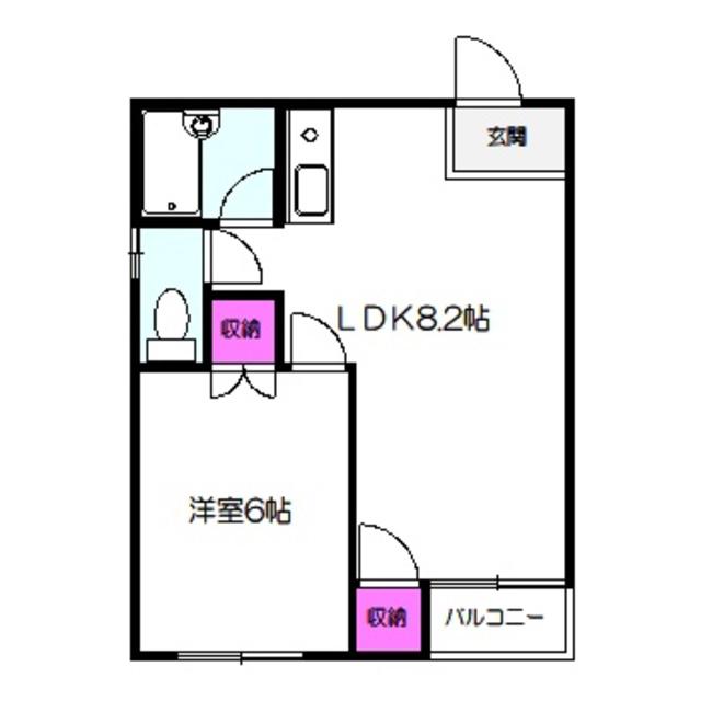 おしゃれ館新森(1LDK/4階)の間取り写真