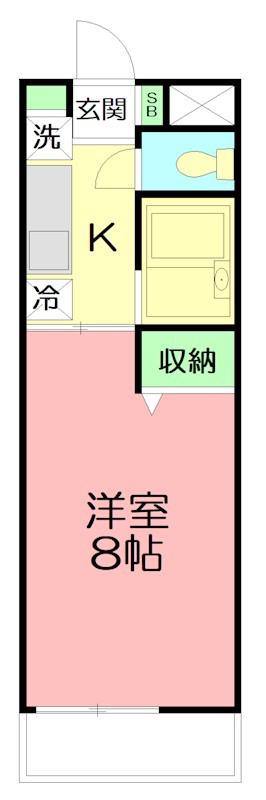ビオラモエ湘南平(1K/2階)の間取り写真