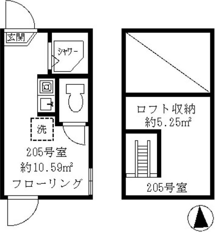 ティ・アーモ レディ(ワンルーム/2階)の間取り写真