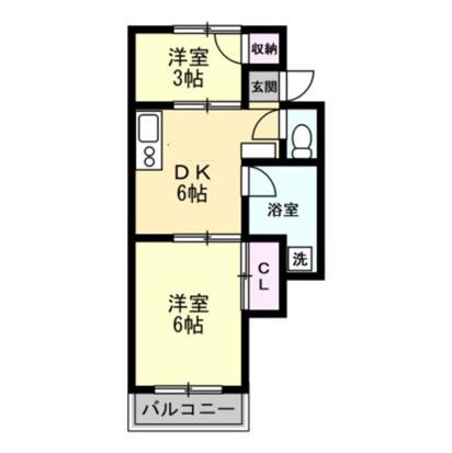 トシダビル(2DK/4階)の間取り写真