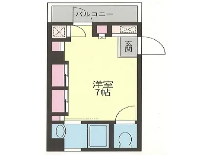 イマジンハウス(ワンルーム/2階)の間取り写真