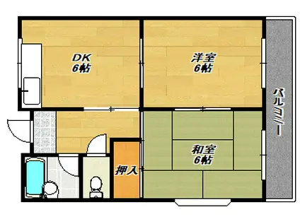 第二ハイツムラナカ(2DK/3階)の間取り写真