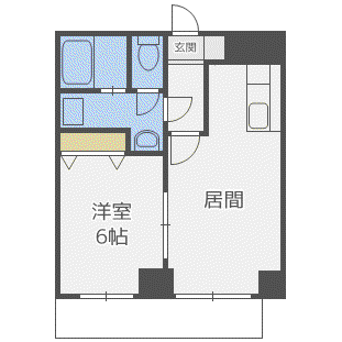 シャトーブラン25(1LDK/8階)の間取り写真