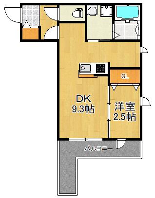 NEW SAFOLE綱島東 A棟(1DK/1階)の間取り写真