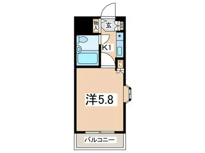 クリオ相模原弐番館(1K/2階)の間取り写真