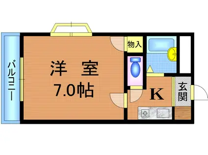 ジョイフジ塚口(1K/1階)の間取り写真