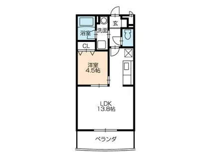 レグルス(1LDK/3階)の間取り写真