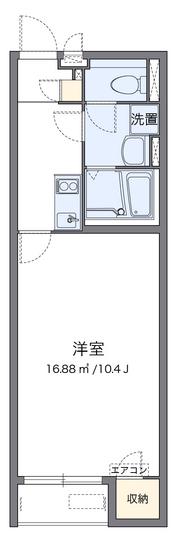 クレイノCIEL(1K/1階)の間取り写真
