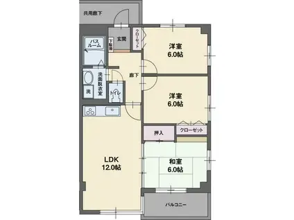 KO-UN N(3LDK/2階)の間取り写真