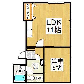 アンソレイユ・プルミエ(1LDK/2階)の間取り写真