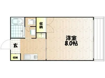 フラッツ野田(1K/1階)の間取り写真