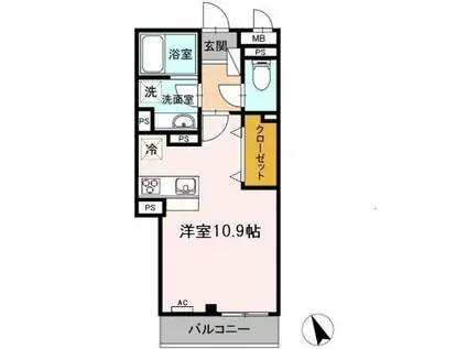 マモリエ(ワンルーム/3階)の間取り写真