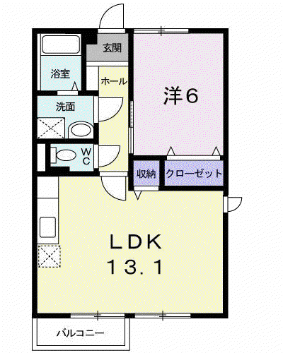 ファミールM A(1LDK/2階)の間取り写真