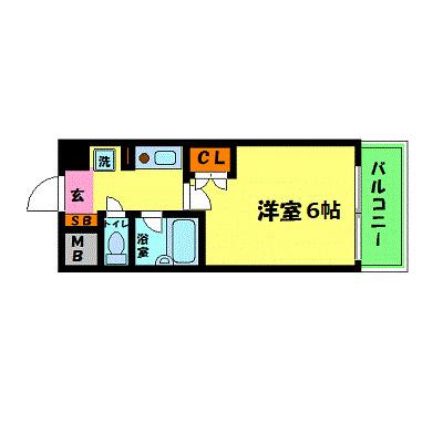 エスリード新大阪第8(1K/6階)の間取り写真
