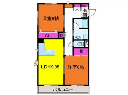 NBSピアチェーレ(2LDK/3階)の間取り写真