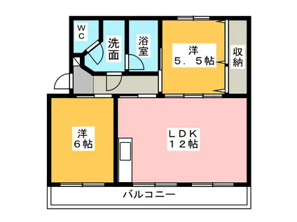 サンライズ柿澤(2LDK/1階)の間取り写真