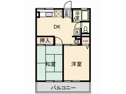 シティハイム アーバンハイムA(2DK/2階)の間取り写真