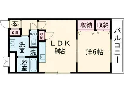 住吉マンション(1LDK/2階)の間取り写真