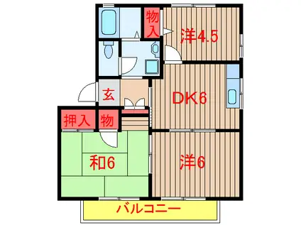 レジデンス御滝(3DK/2階)の間取り写真